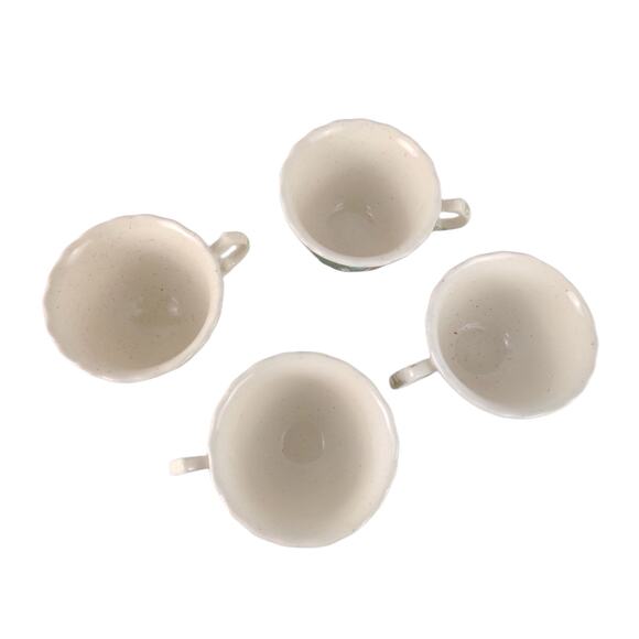 Set of 4 Vintage Metlox Vernonware VINEYARD Footed Tea Cups Grapes Leaves c1960 - Picture 4 of 6